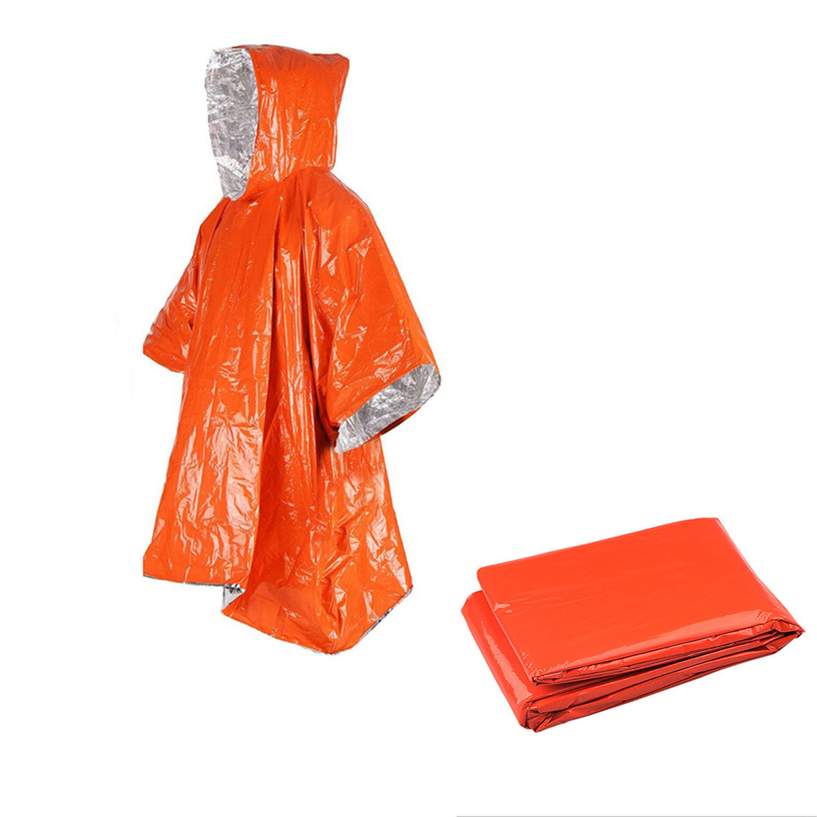 Emergency Poncho Rain - Poncho antipioggia con pellicola di alluminio